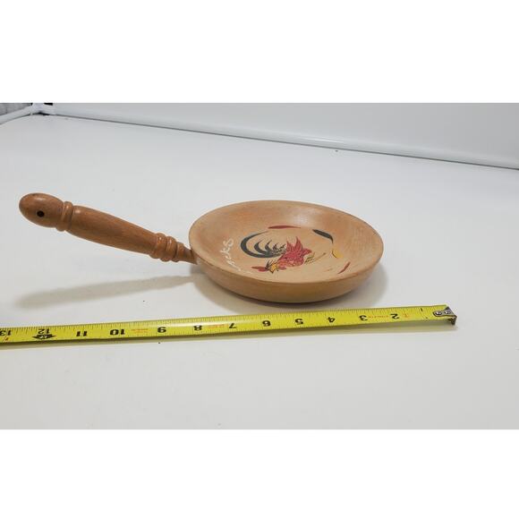 Royalty Vintage Mid Century (1960's) Maple, Hand Painted, Rooster Snack Bowl - Picture 3 of 7